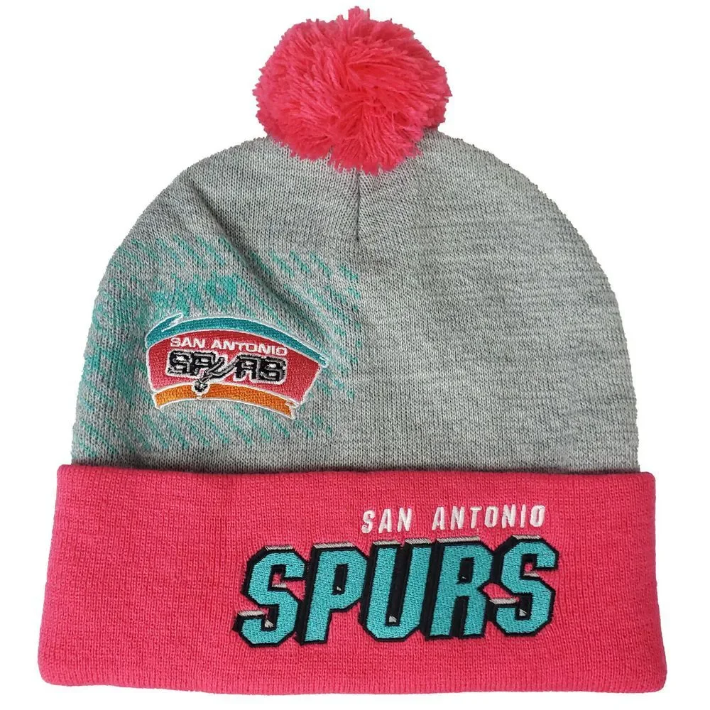 San Antonio Spurs Mitchell‎ & Ness NBA Knit Hat Beanie Cap Embroidery Logos New